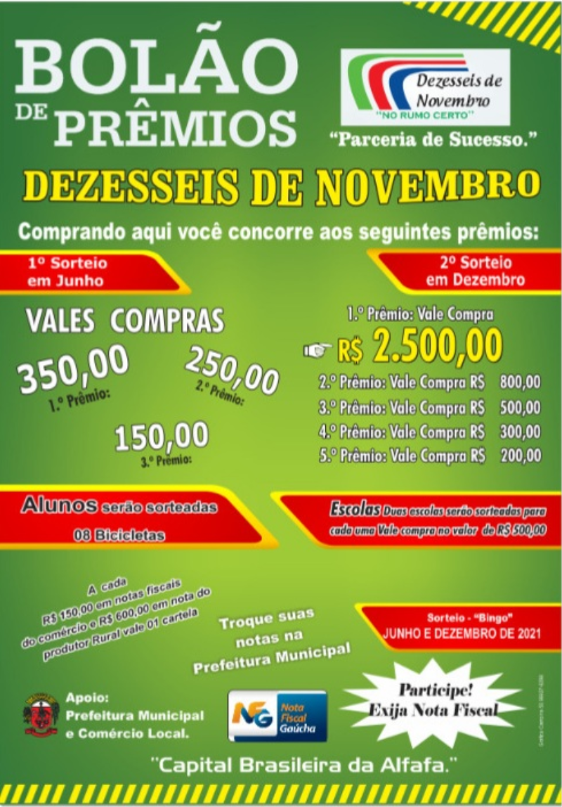 BOLÃO DE PRÊMIOS 2021